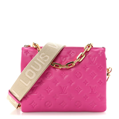 Louis Vuitton Lambskin Embossed Monogram Coussin PM Rose Miami 1 of 9
