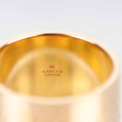 Gucci 18K Yellow Gold 14mm Icon Wide Band Ring 57 8 4 of 10