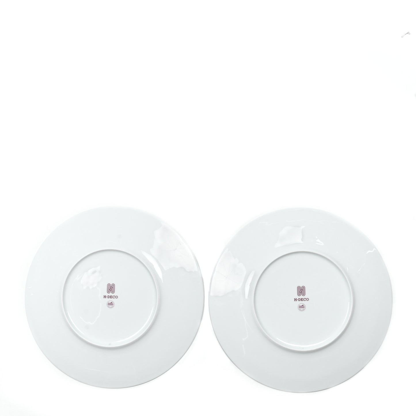 Porcelain H Deco Presentation Plate Set of 2 Rouge