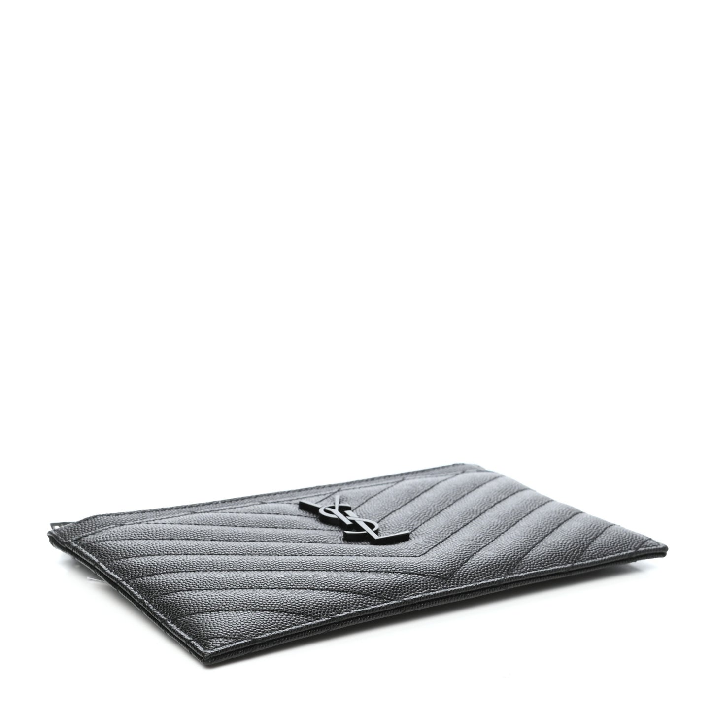 Grain De Poudre Chevron Monogram Bill Pouch Black