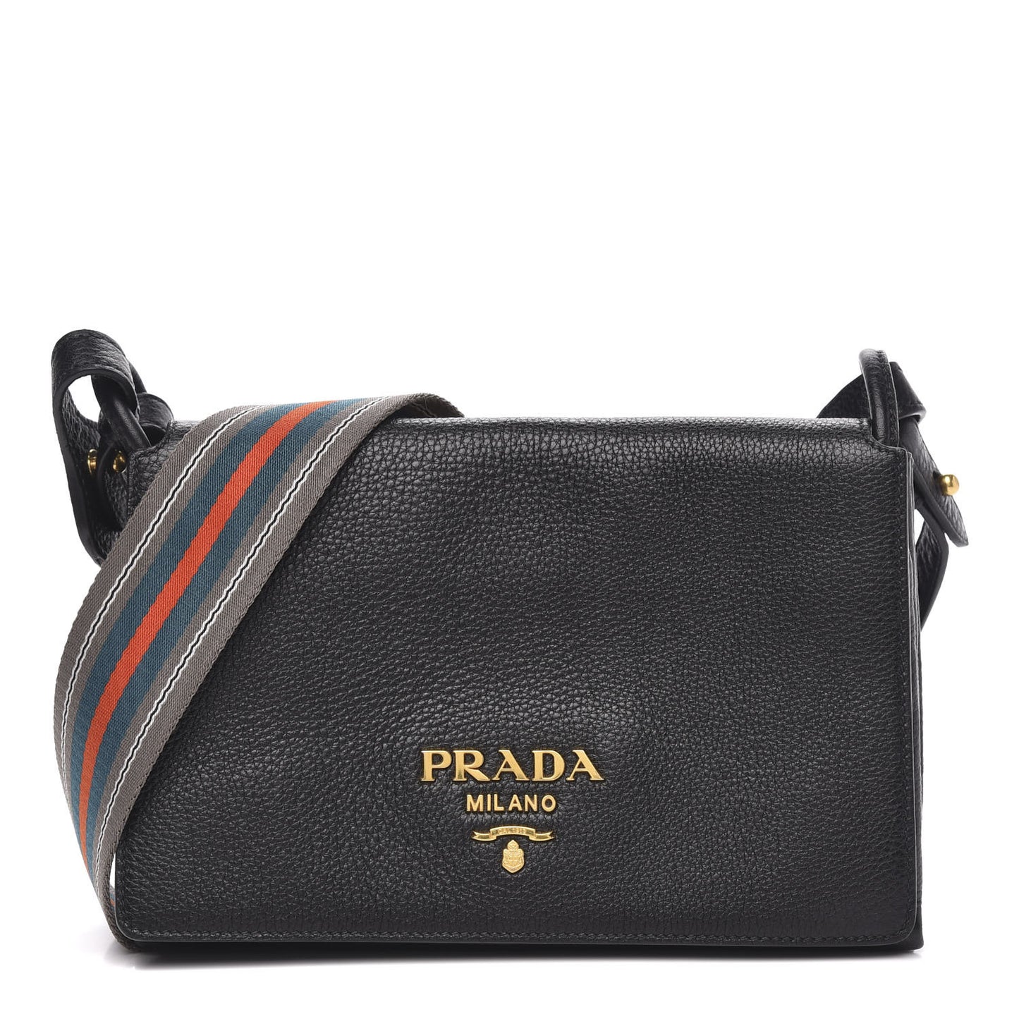 Vitello Daino Flap Crossbody Black