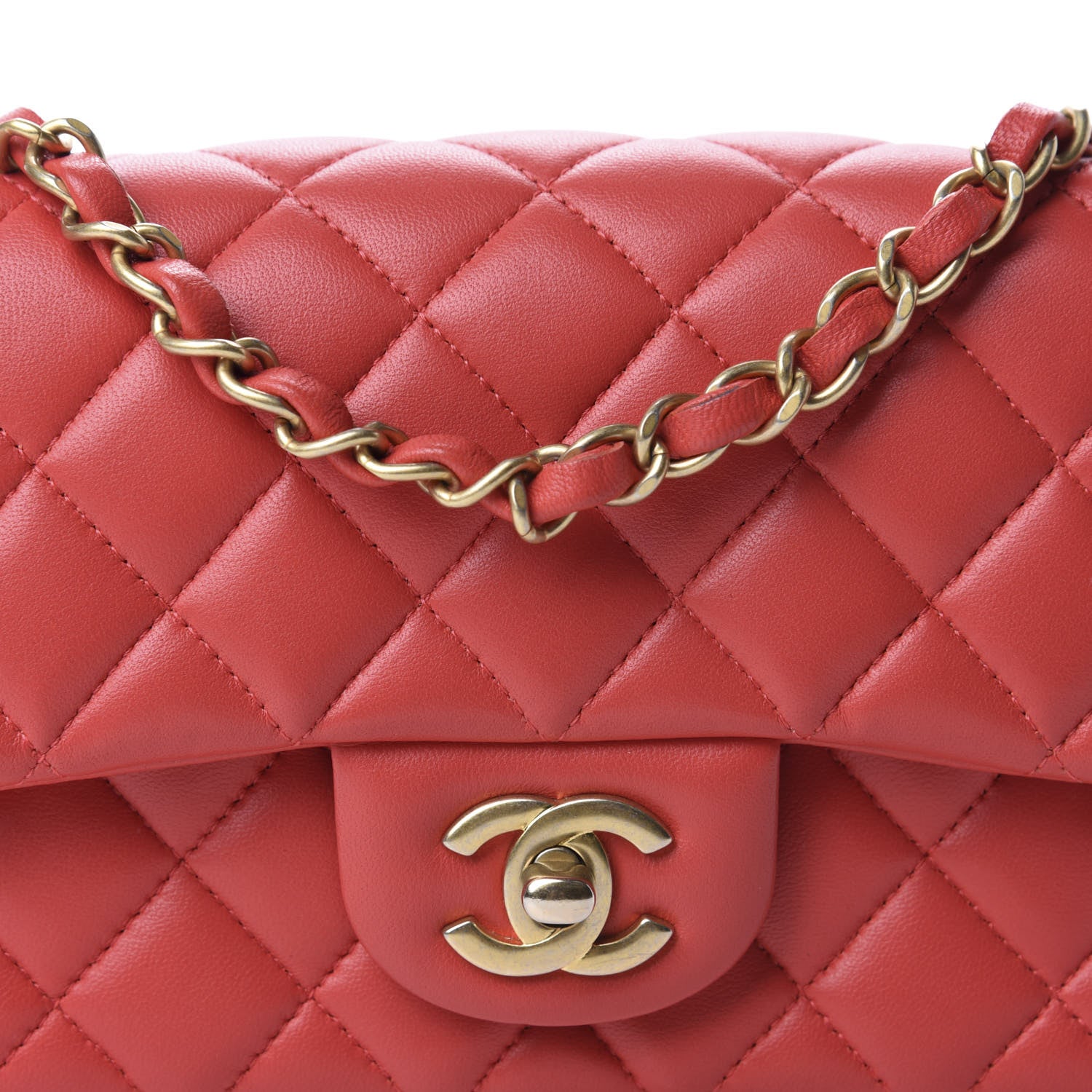 Chanel Lambskin Quilted Mini Rectangular Flap Red 11 of 12