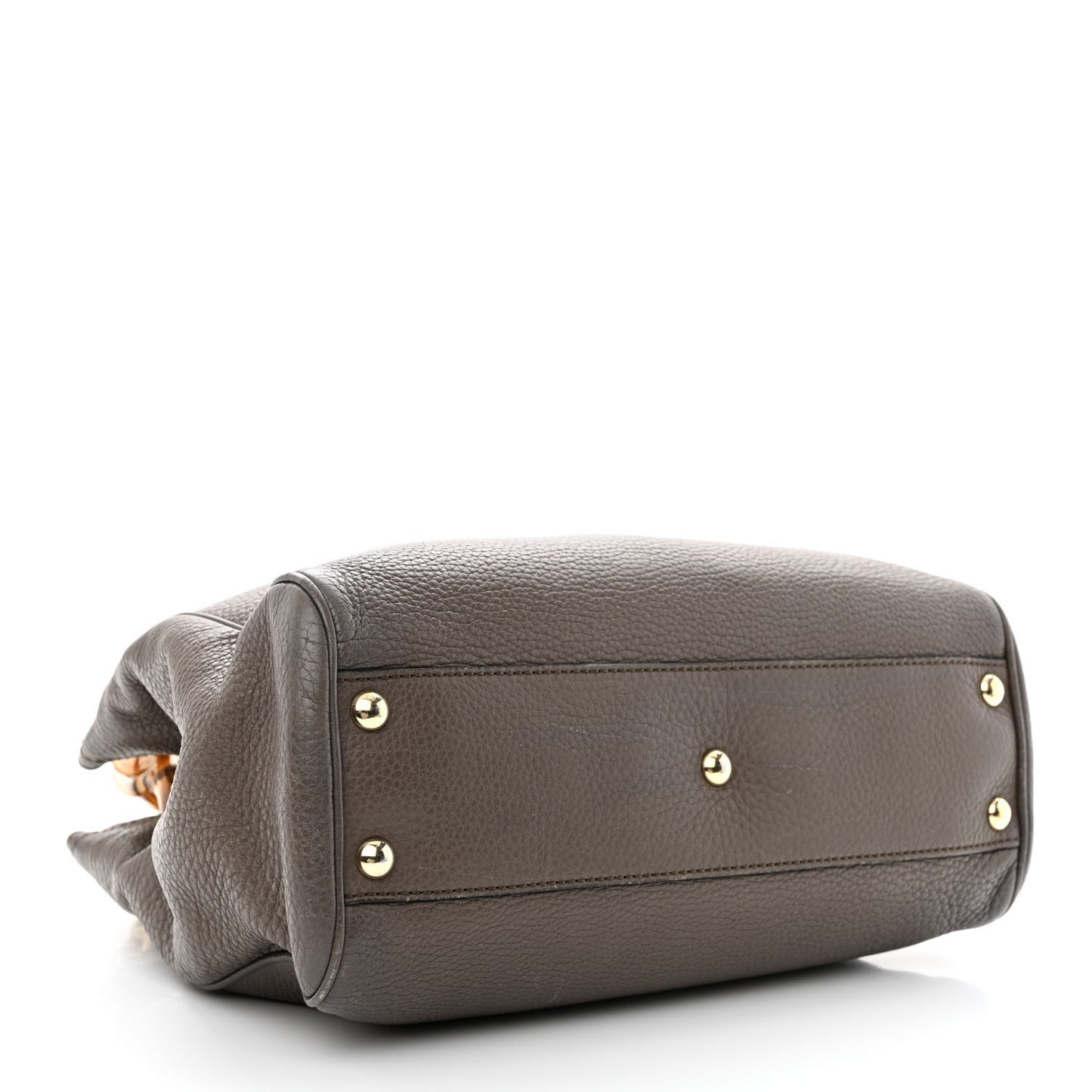 Calfskin Small Bamboo Shopper Tote Grey Field