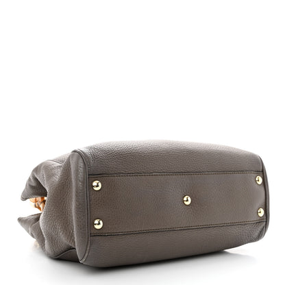 Gucci Calfskin Small Bamboo Shopper Tote Grey Field 4 of 16