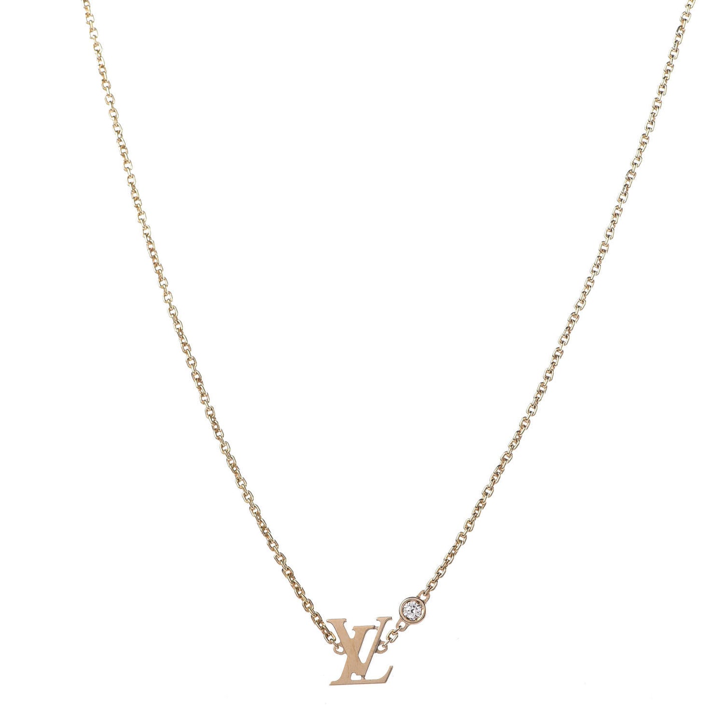 18K Yellow Gold Diamond Idylle Blossom LV Pendant Necklace