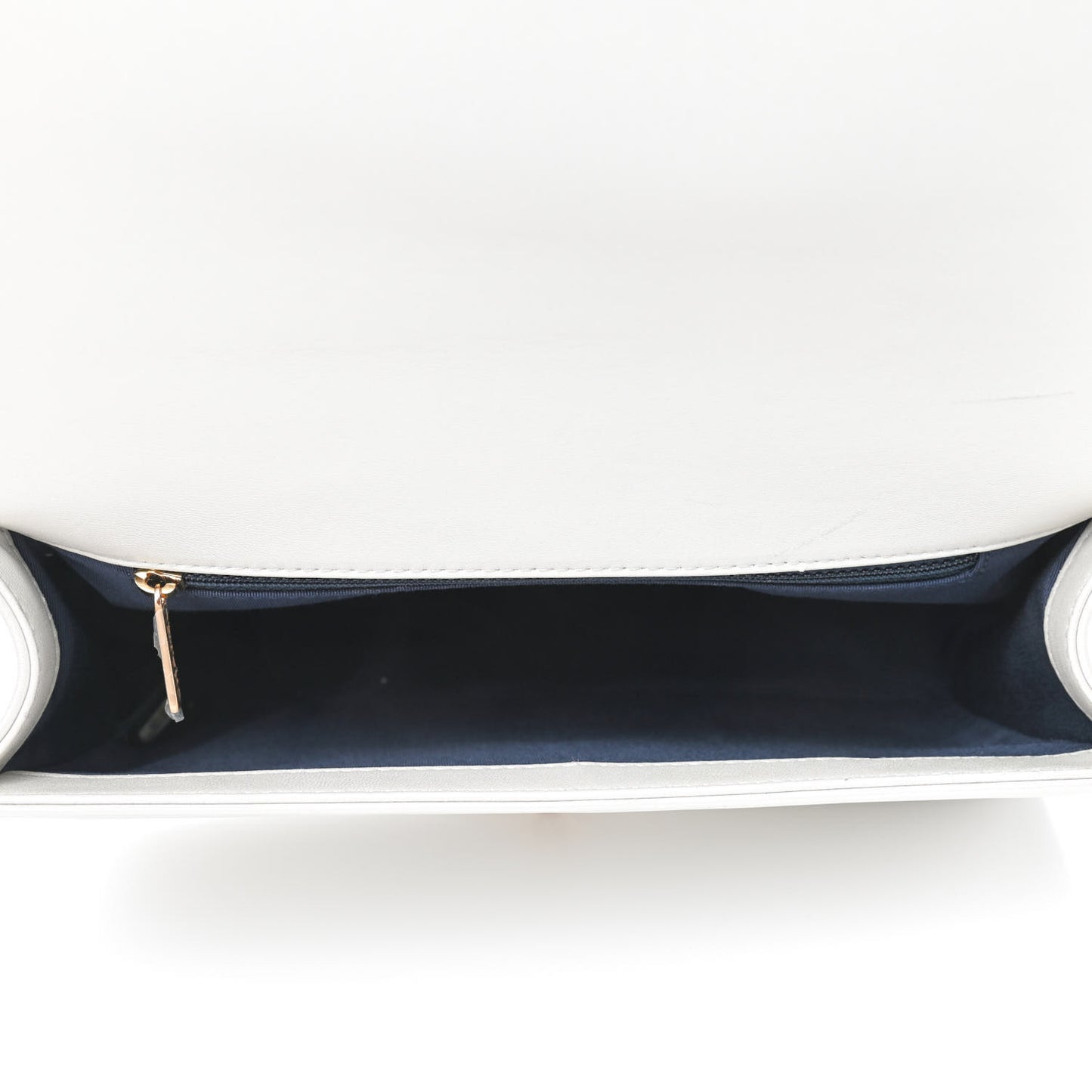 Lambskin Embossed New Medium Boy Cube Flap White