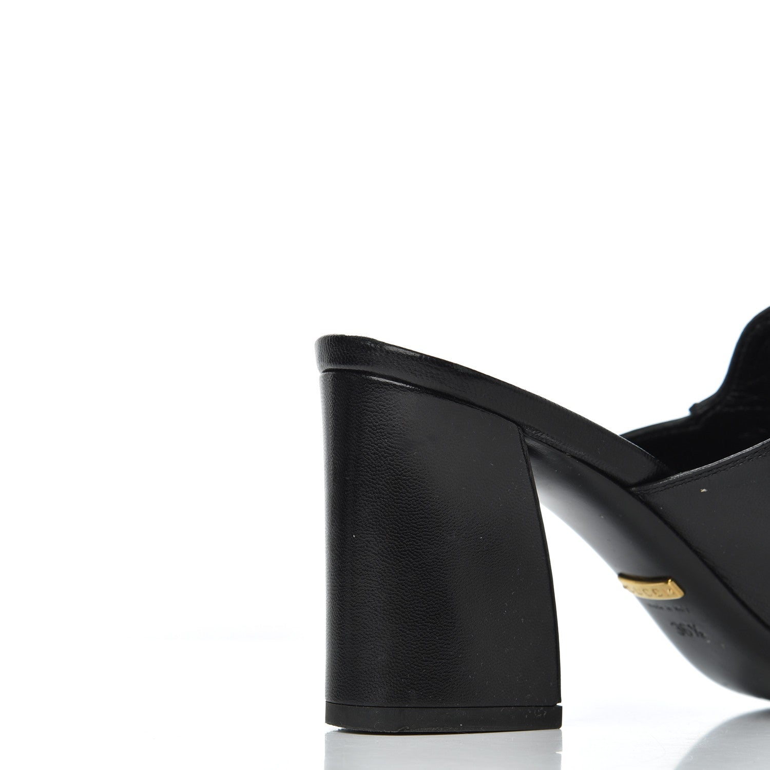 Gucci Malaga Kid Horsebit Princetown Mid Heel Mules 36.5 Black 14 of 21