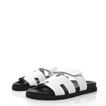 Hermes Epsom Womens Chypre Sandals 41 White 3 of 9