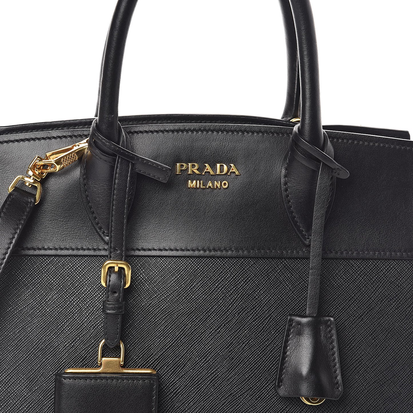 Saffiano City Calfskin Small Esplanade Tote Black