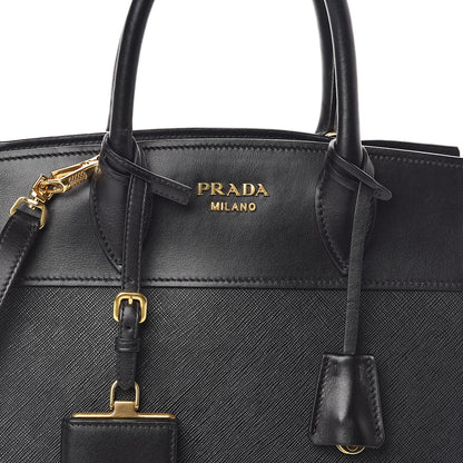 Prada Saffiano City Calfskin Small Esplanade Tote Black 7 of 9