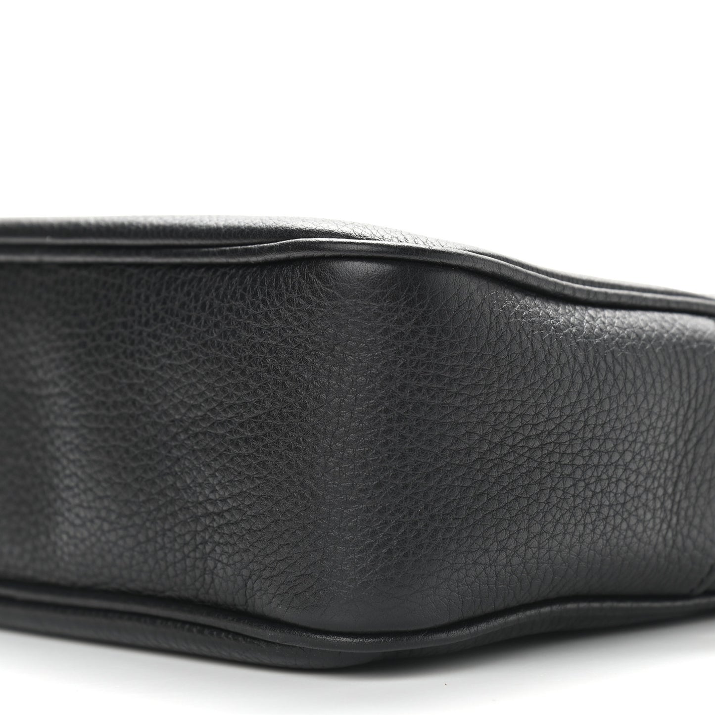 Pebbled Calfskin Small Soho Disco Bag Black