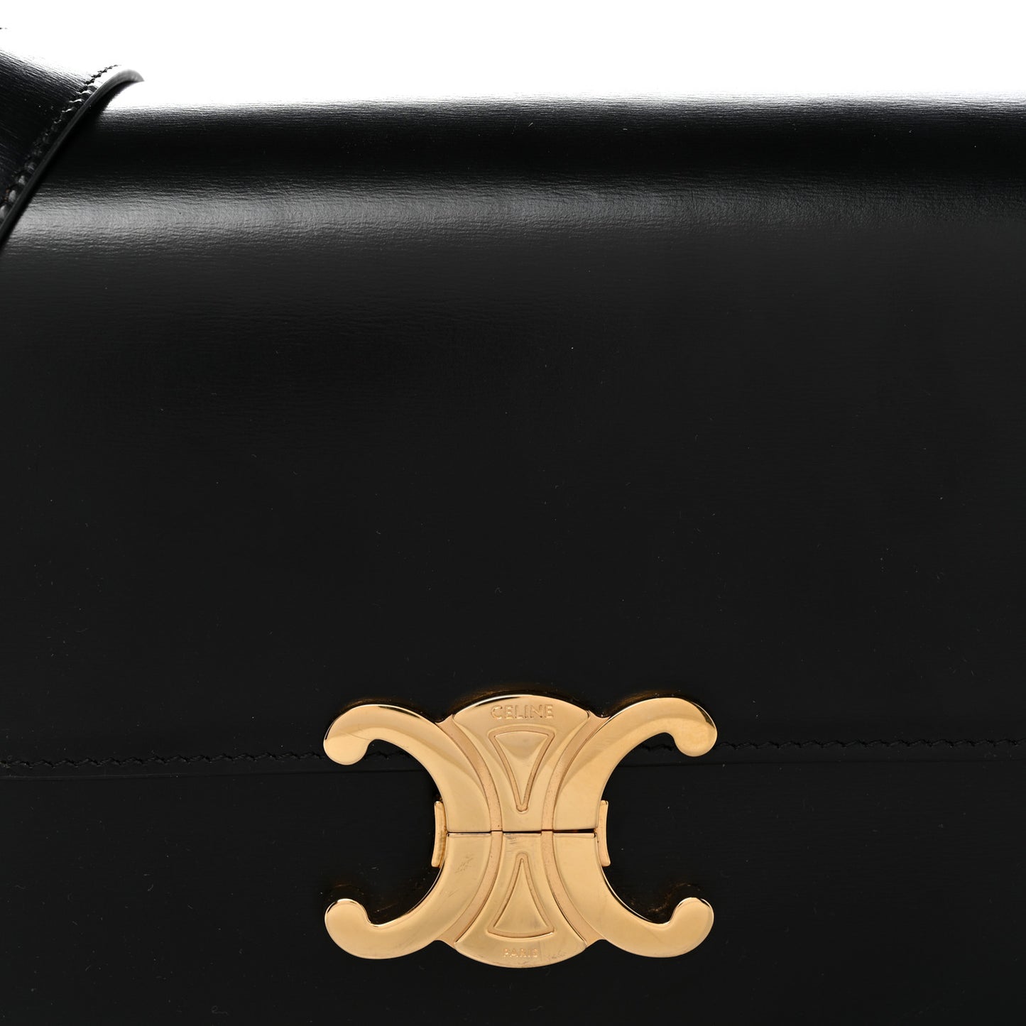 Shiny Calfskin Medium Triomphe Black