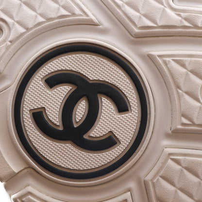 Chanel Suede Calfskin Lambskin High Top CC Sneakers 37.5 White Blue 8 of 11