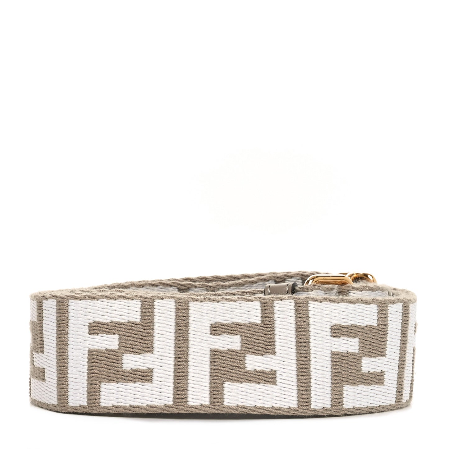 Jacquard Ribbon Vitello King FF Bi-Color Intreccio Adjustable Strap You Tortora White Anthracite