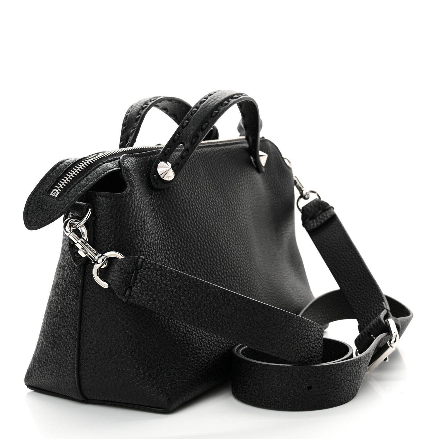 Fendi Cuoio Romano Selleria Medium By The Way Boston Bag Black 3 of 12