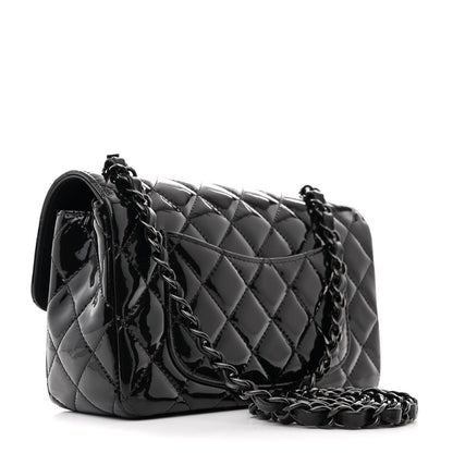 Chanel Patent Calfskin Quilted Mini Rectangular Flap So Black 3 of 11