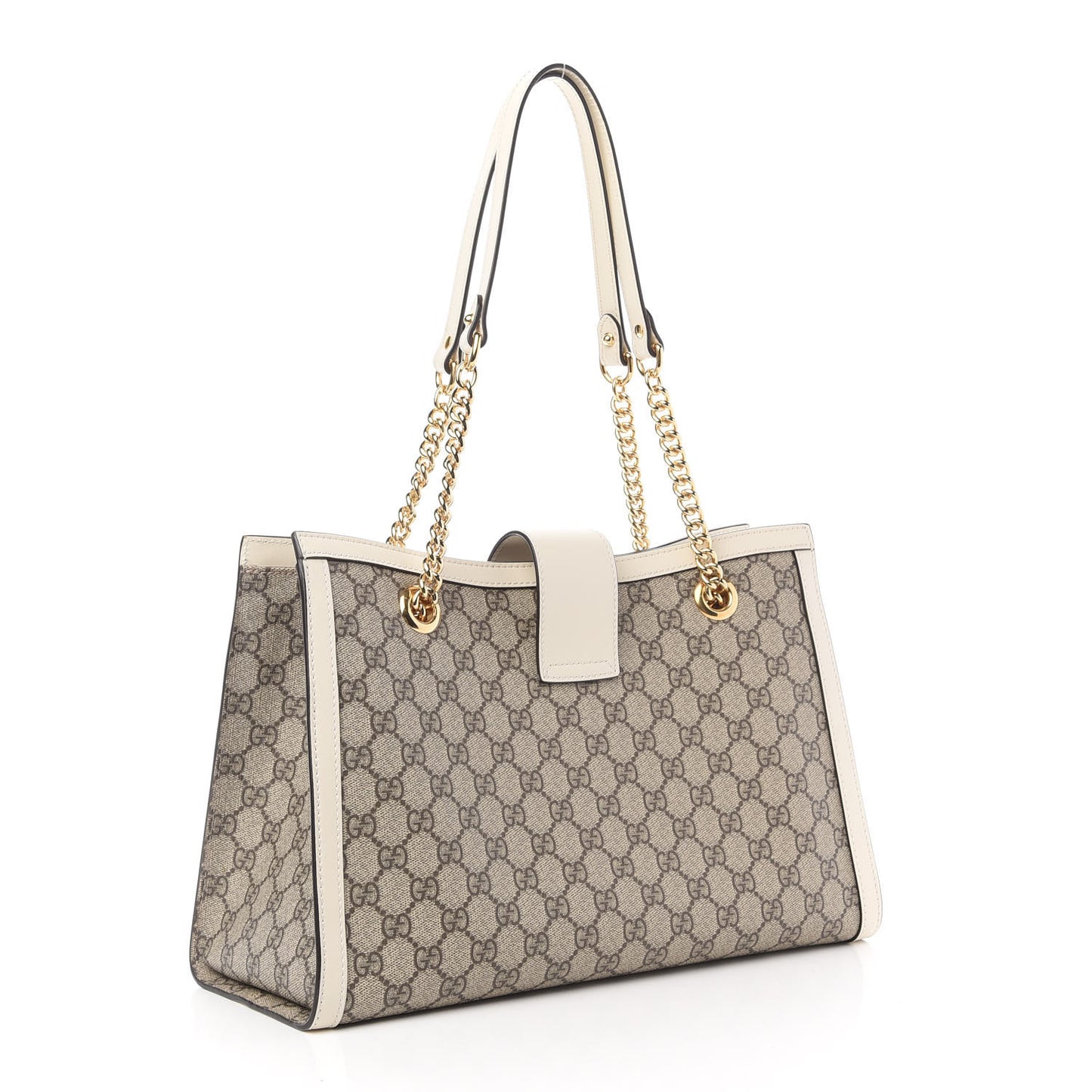 GG Supreme Monogram Medium Padlock Tote White