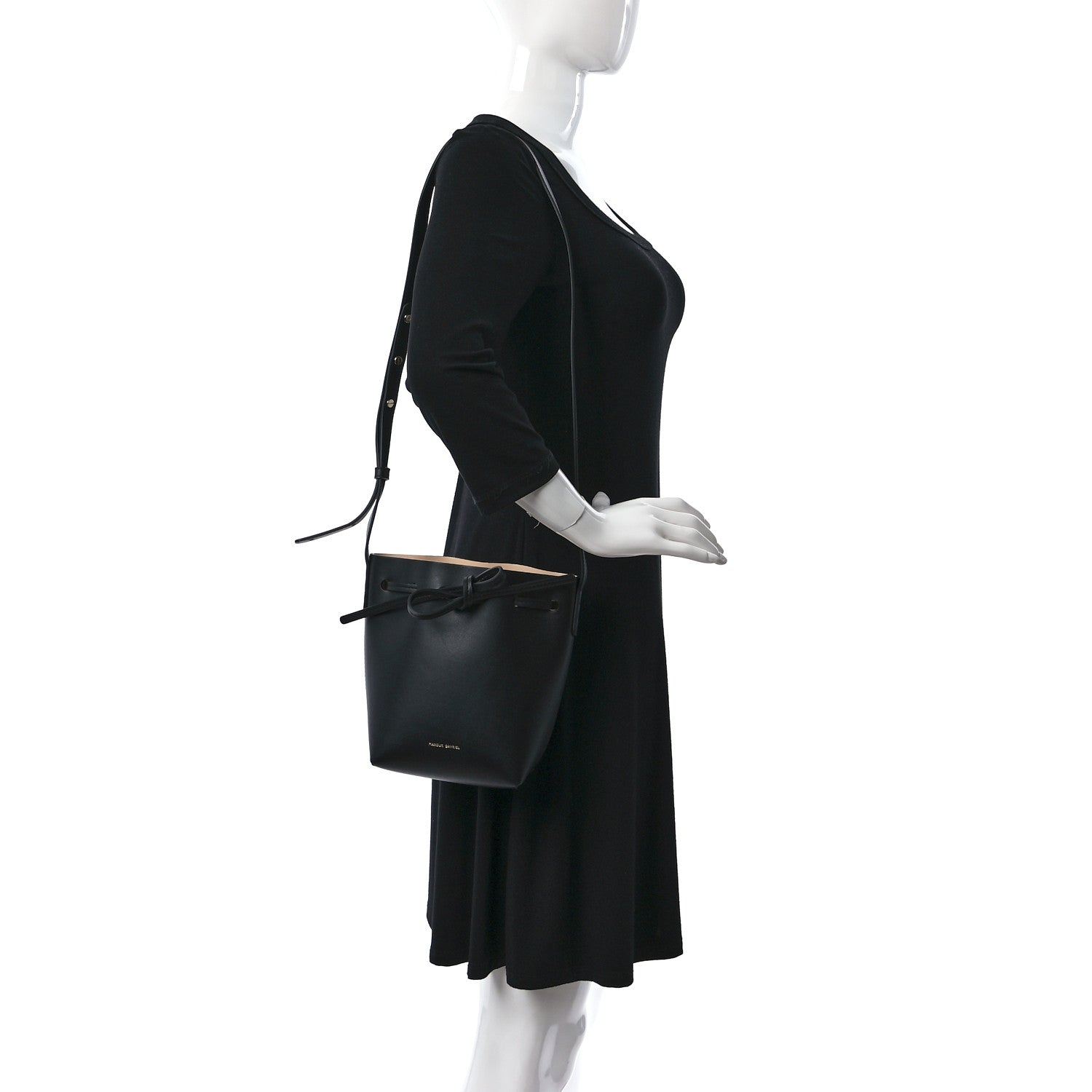 Mansur Gavriel Vegetable Tanned Calfskin Mini Mini Bucket Bag Black Ballerina 2 of 9