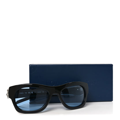 Louis Vuitton Acetate Frog Round Square Sunglasses Z3089U Black Blue 7 of 7
