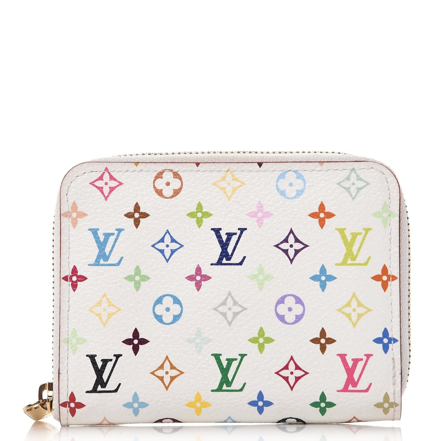 Monogram Multicolor Zippy Coin Purse Wallet White Litchi