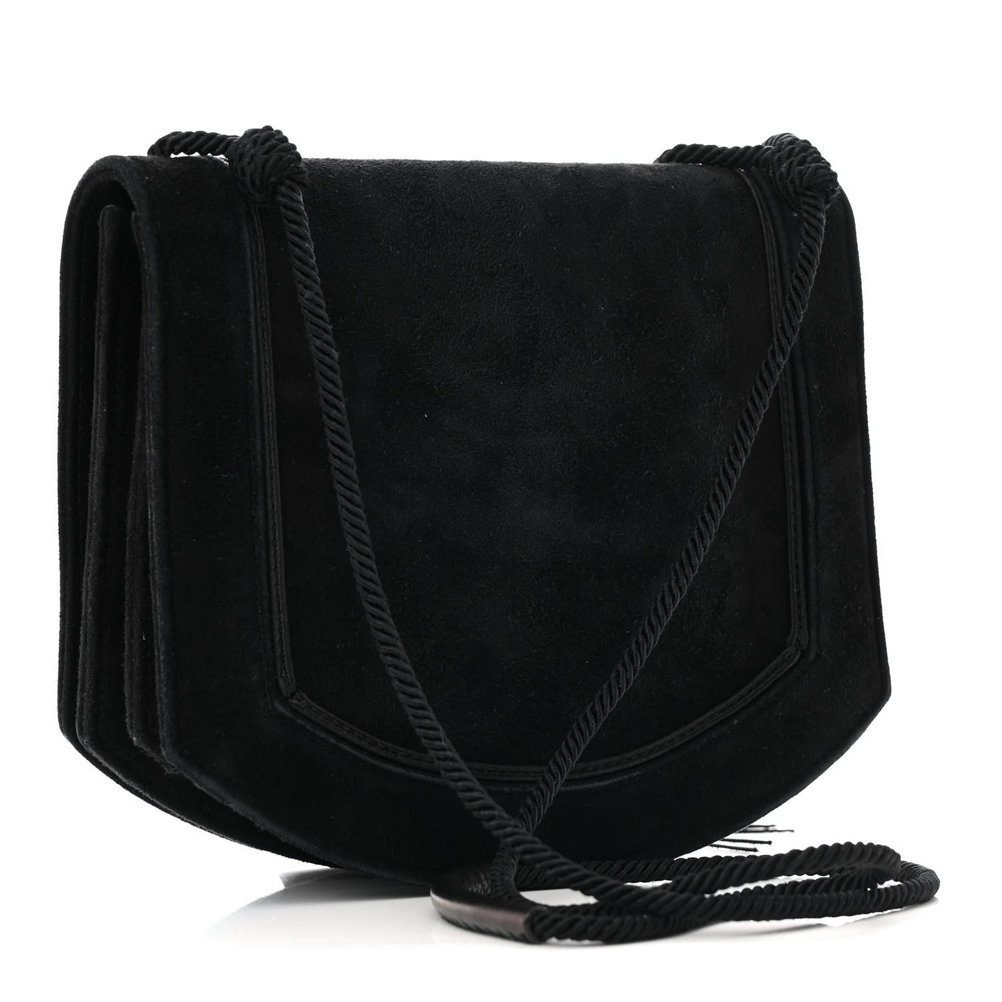 Suede Medium Monogram Fetish Satchel Black