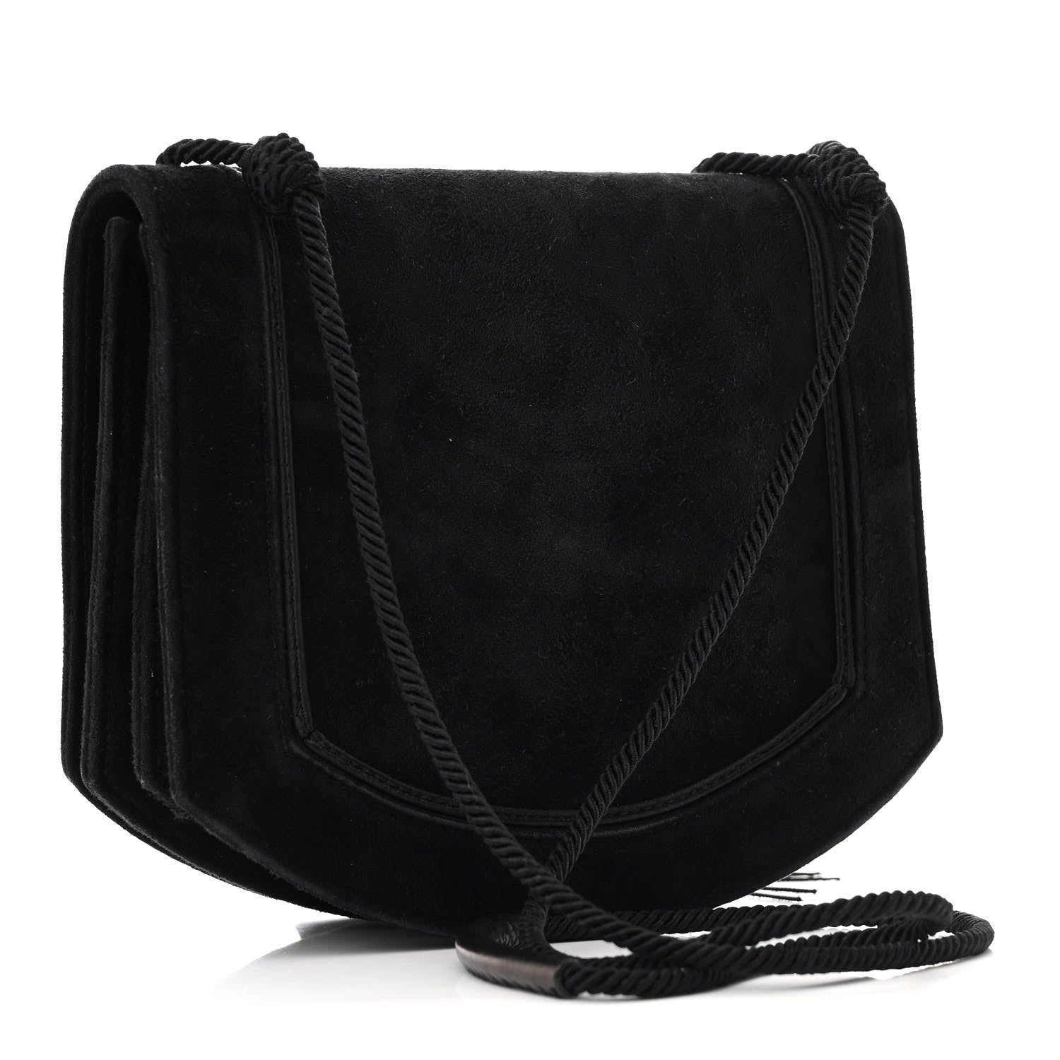 Saint Laurent Suede Medium Monogram Fetish Satchel Black 3 of 11
