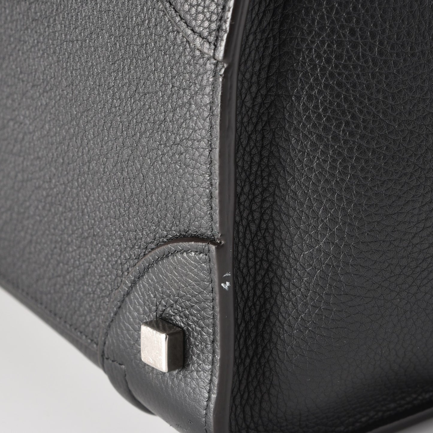Drummed Calfskin Mini Luggage Black