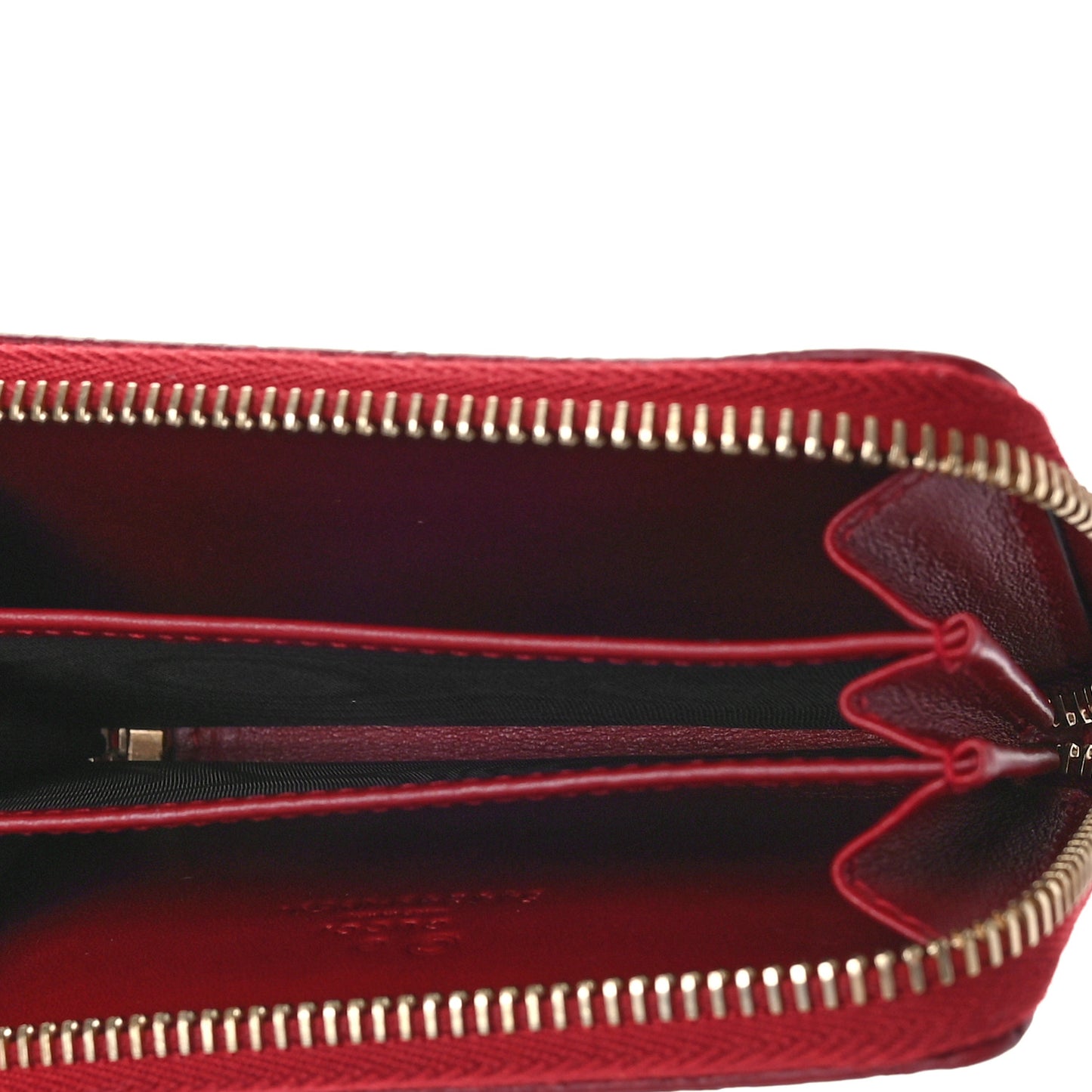 Microguccissima Zip Around Card Case Red