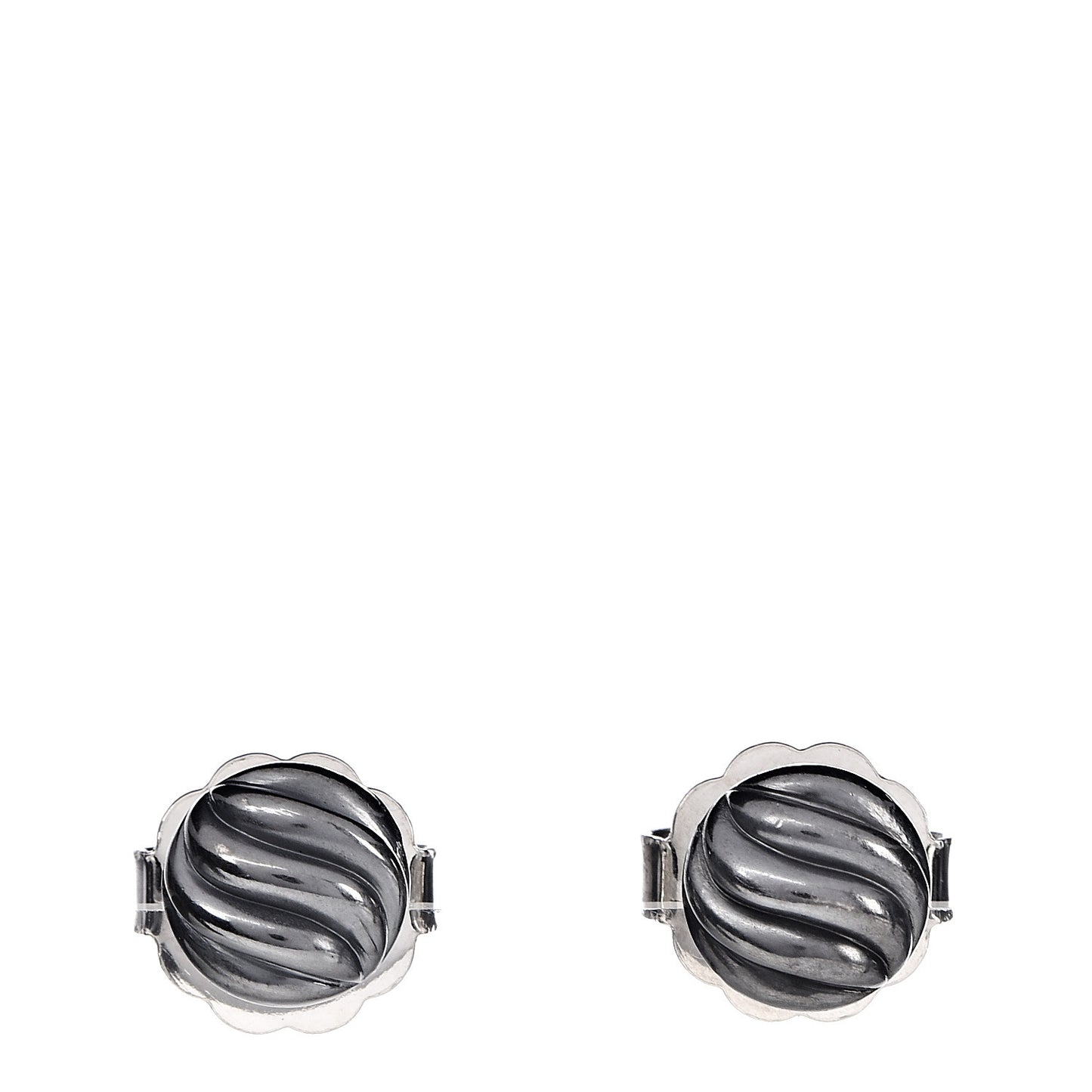 Sterling Silver 8mm Sculpted Cable Stud Earrings