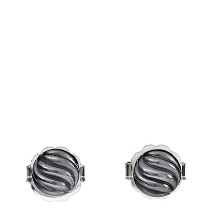 David Yurman Sterling Silver 8mm Sculpted Cable Stud Earrings 1 of 4