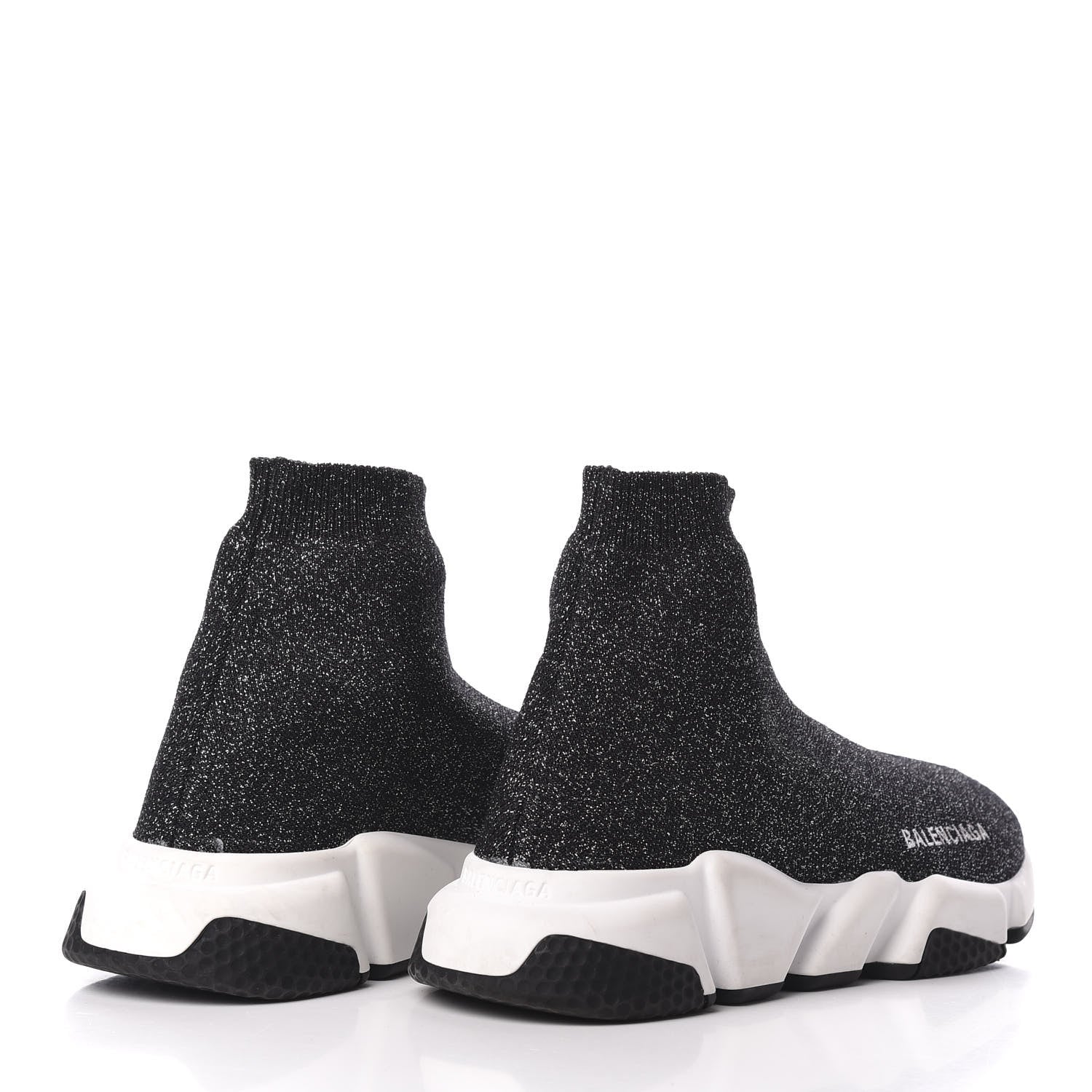 Balenciaga Knit Metal Womens Speed Sneakers 38 Black Gold 4 of 8