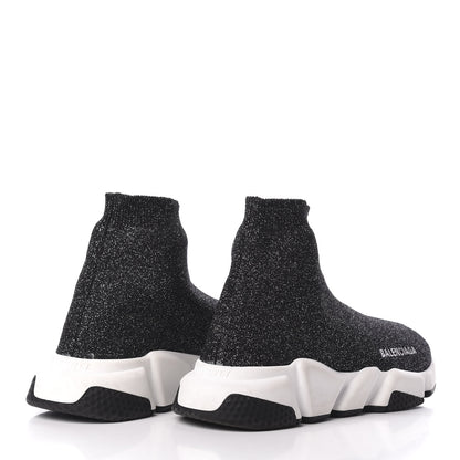 Balenciaga Knit Metal Womens Speed Sneakers 38 Black Gold 4 of 8