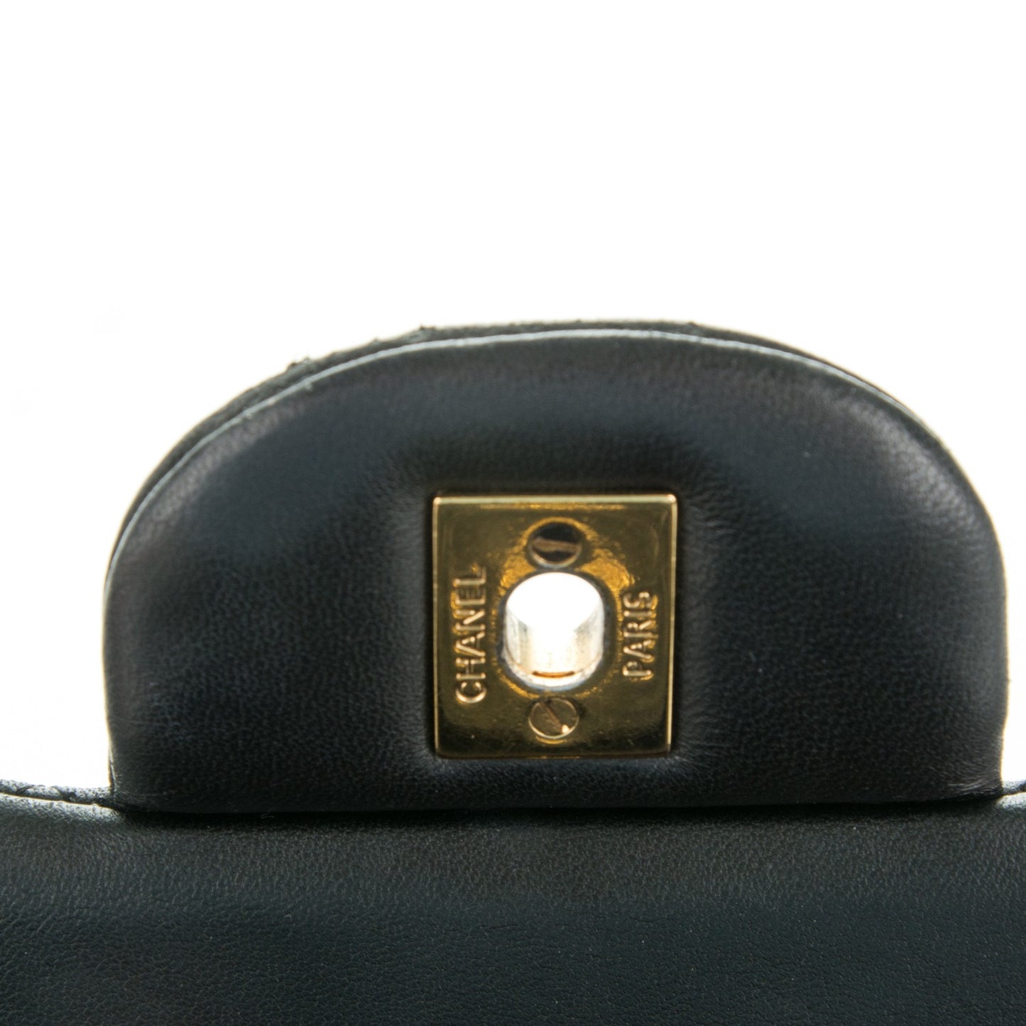 Lambskin Quilted Jumbo Double Flap Black