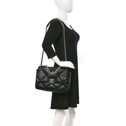 Chanel Lambskin Quilted Large Chanel 19 Flap Black 2 of 9