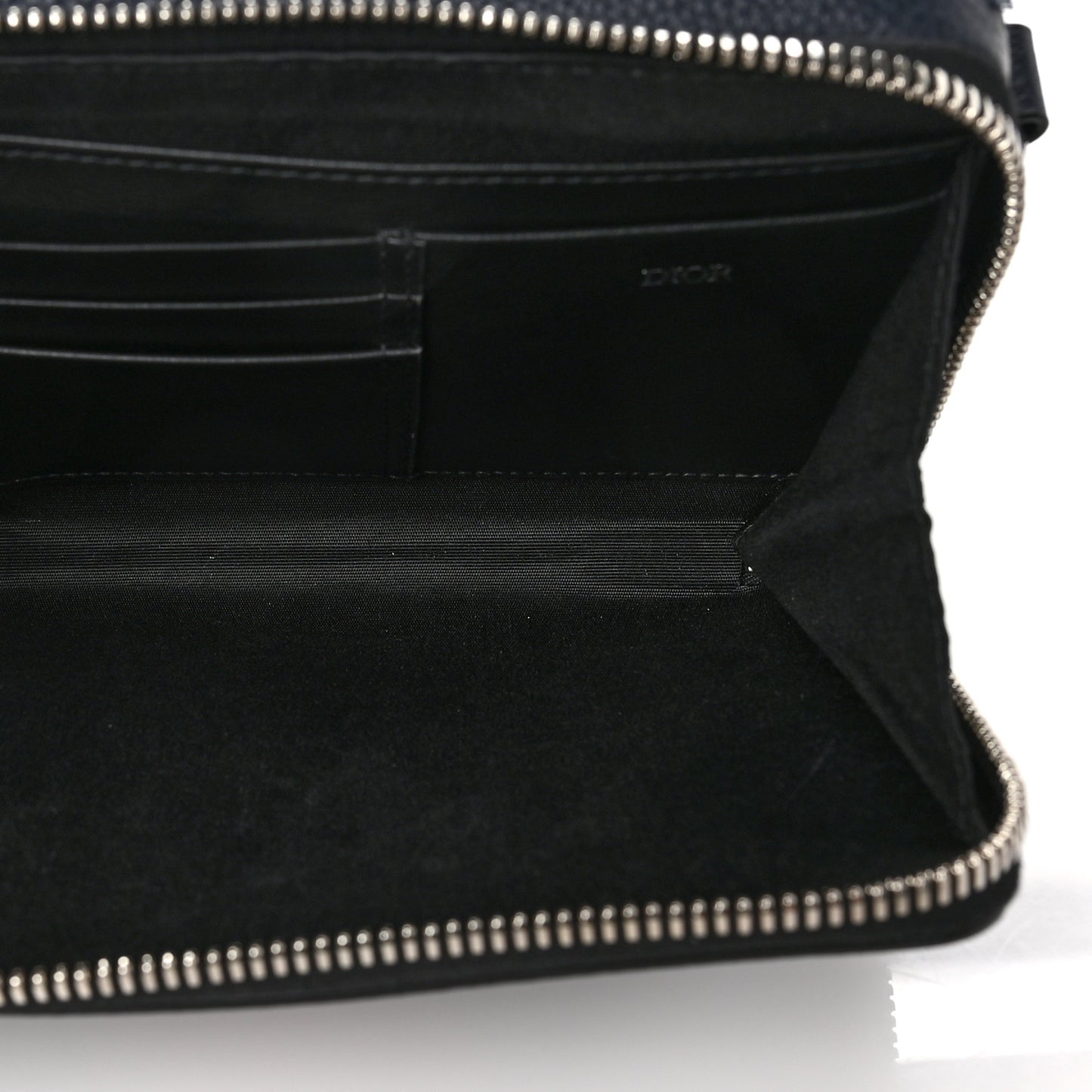 X SHAWN STUSSY Grained Calfskin Ox Head Crossbody Double Zip Crossbody Pouch Navy Blue