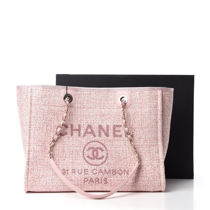 Chanel Lurex Boucle Small Deauville Tote Pink 11 of 11