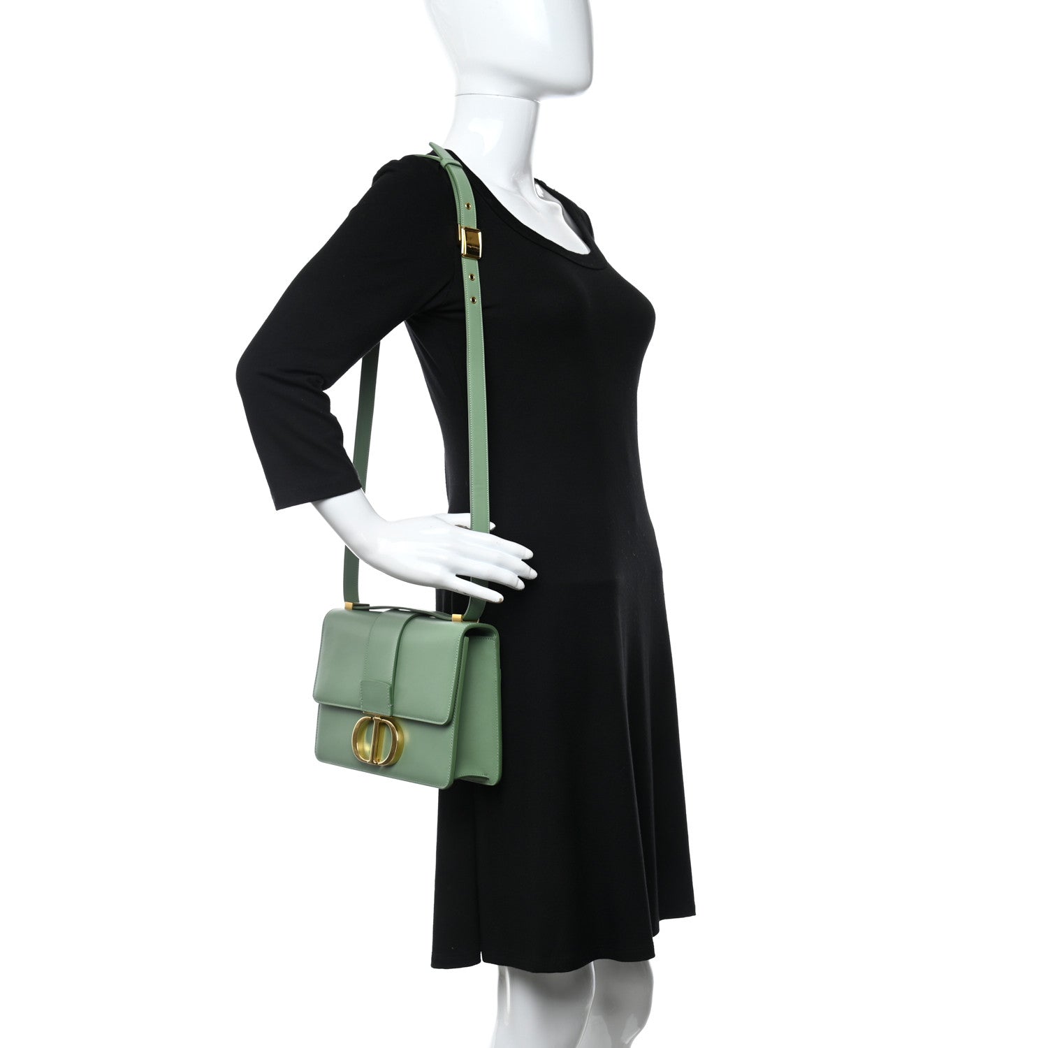 Christian Dior Smooth Calfskin 30 Montaigne Flap Bag Mint Green 2 of 11