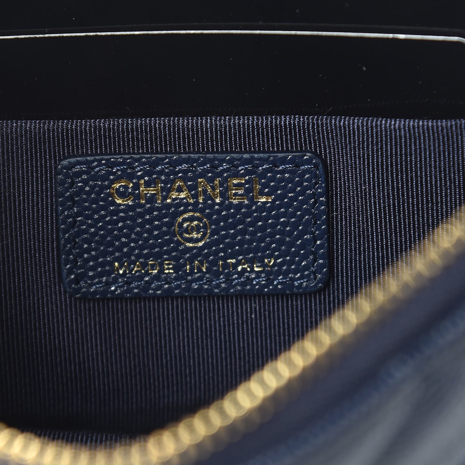 Chanel Caviar Quilted Cosmetic Case Navy 6 of 8