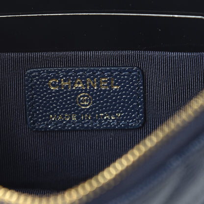 Chanel Caviar Quilted Cosmetic Case Navy 6 of 8
