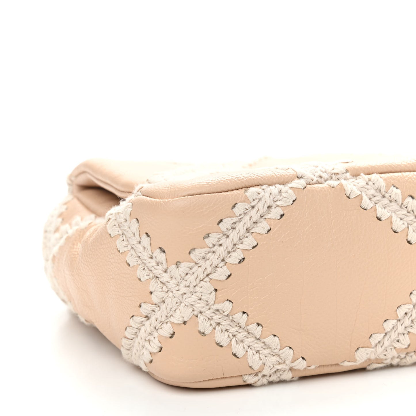 Calfskin Crochet Medium Chanel 19 Flap Beige