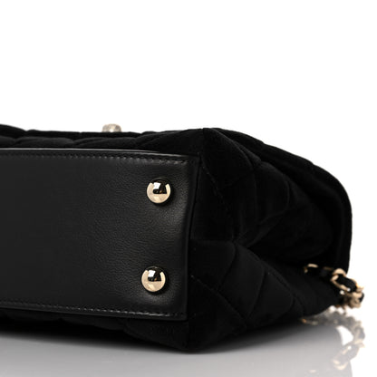 Chanel Velvet Crystal Quilted Extra Mini Coco Handle Flap Black 9 of 9