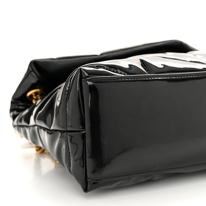 Saint Laurent Patent Quilted Small Loulou Puffer Monogram Chain Satchel Black 9 of 10