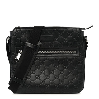 Gucci Guccissima Signature Small Messenger Bag Black 1 of 12