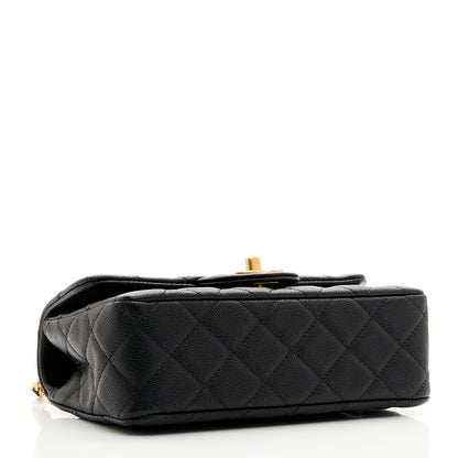 Chanel Caviar Quilted Mini Handy CC Flap Burgundy Black 4 of 10