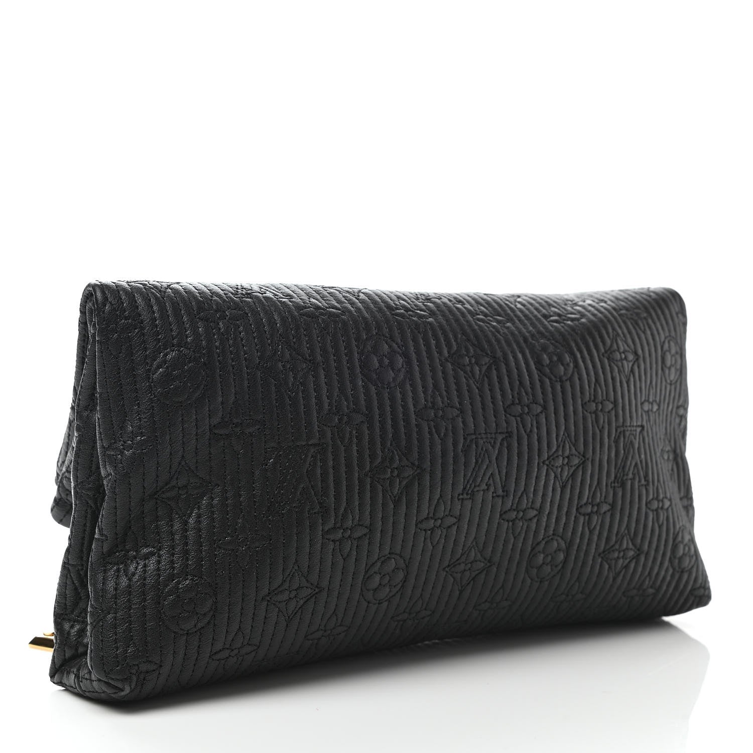 Louis Vuitton Calfskin Quilted Monogram Altair Clutch Black 3 of 6