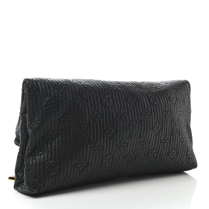 Louis Vuitton Calfskin Quilted Monogram Altair Clutch Black 3 of 6