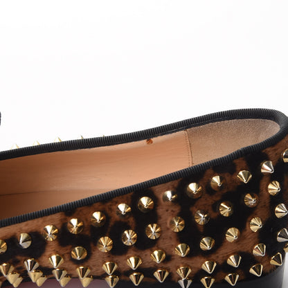Christian Louboutin Leopard Print Pony Hair Rolling Spikes Luxor Loafers Flats 40 11 of 12