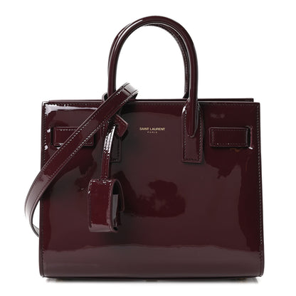 Saint Laurent Patent Nano Sac de Jour Dark Red Wine 1 of 9