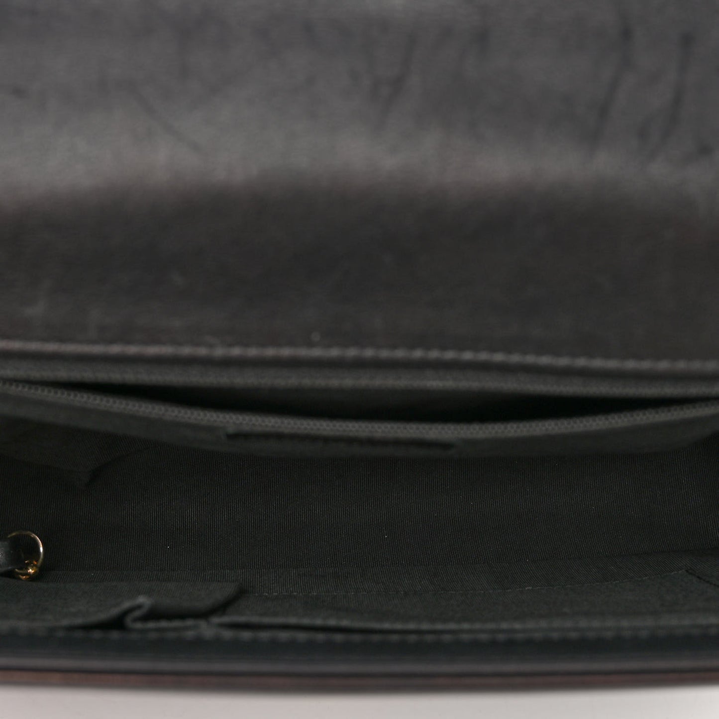Calfskin Quilted Large Boy Flap Black