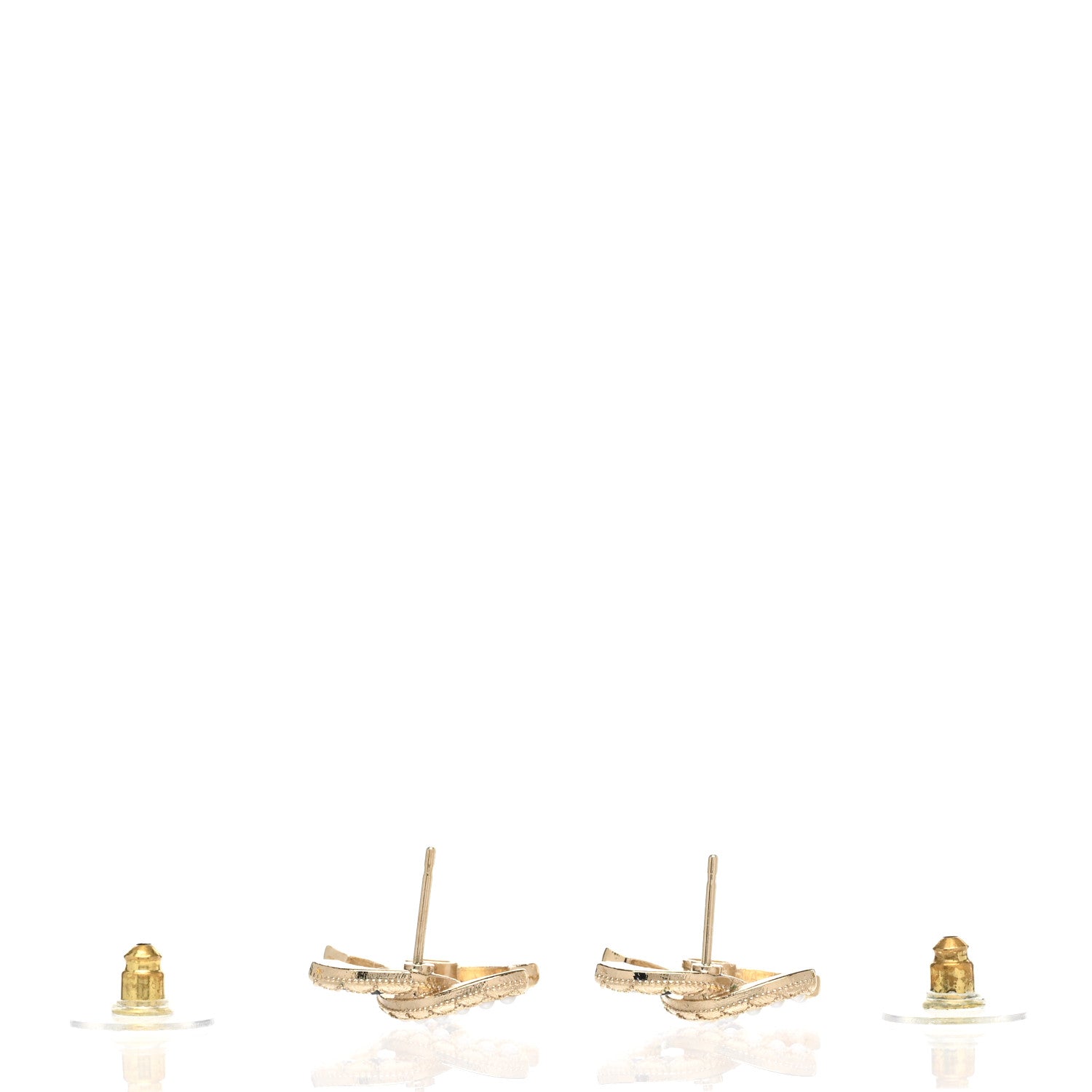 Chanel Resin Pearl CC Earrings Gold Black 3 of 7